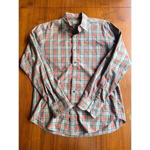 J.Crew Men's Medium Tailored Plaid Button Down Shirt Red Green Blue Cotton M